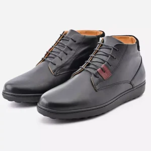 "Chaussure Mini Bottine Cuir Noir - Confort Homme"